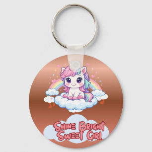 Be Your Own Rainbow Cute Unicorn Keychain