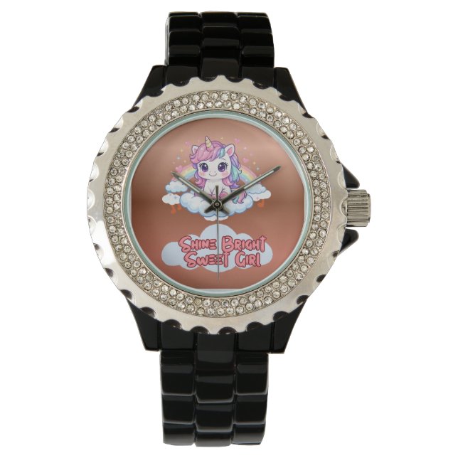 Be Your Own Rainbow Cute Unicorn  Watch (Front)