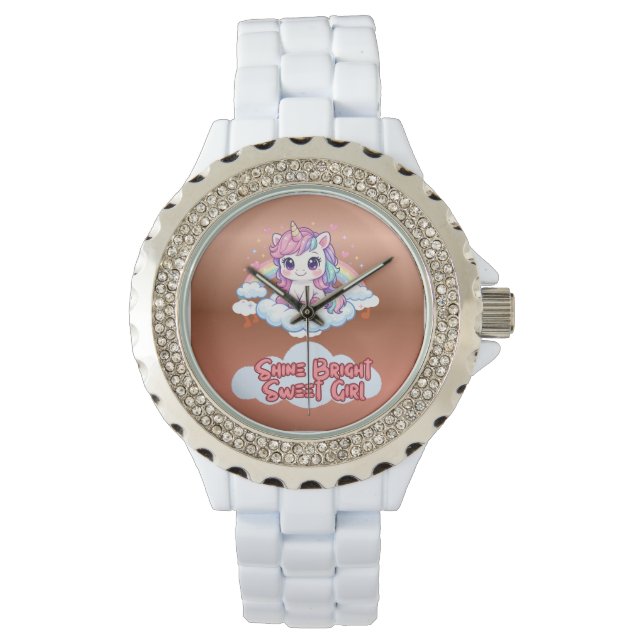 Be Your Own Rainbow Cute Unicorn  Watch (Front)