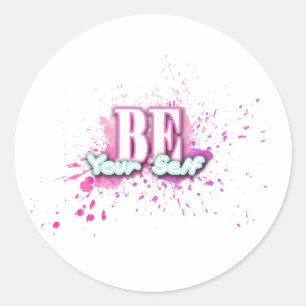 Be your self motivation  classic round sticker