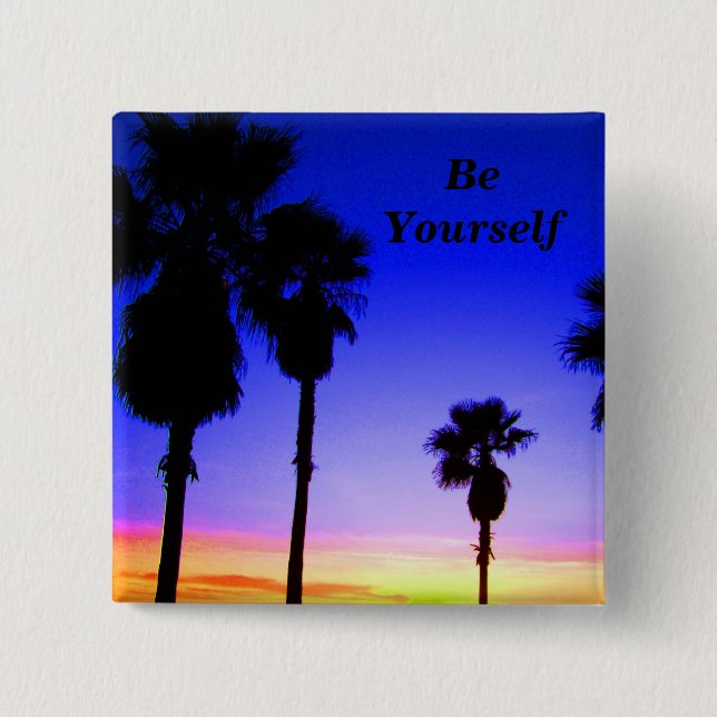Be Yourself # 2_  Button_by Elenne 2 Inch Square Button (Front)