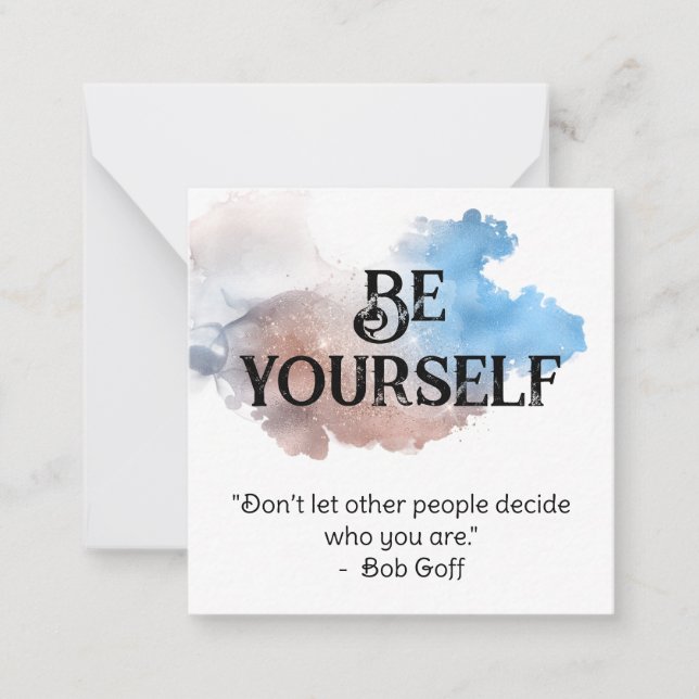 *~* BE YOURSELF AP62 Bob Goff Flat Note Card (Front)
