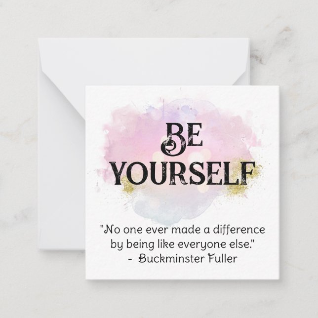 *~* BE YOURSELF AP62 Buckminster Flat Note Card (Front)