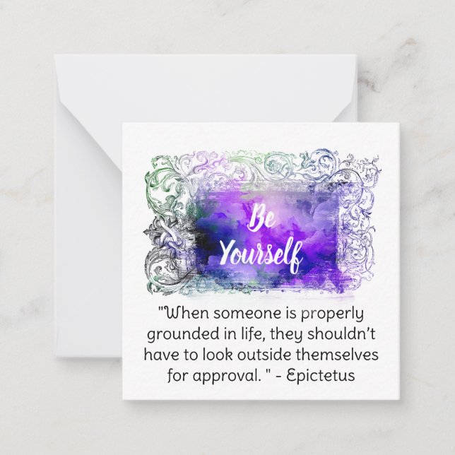 *~* BE YOURSELF AP62 Epictetus Flat Note Card (Front)