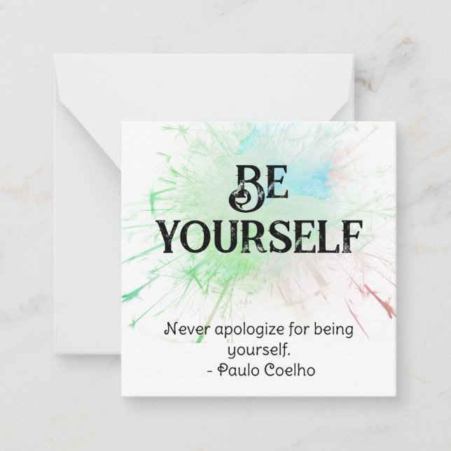 *~* BE YOURSELF AP62 Paulo Coelho Carte à Note Pla (Devant)