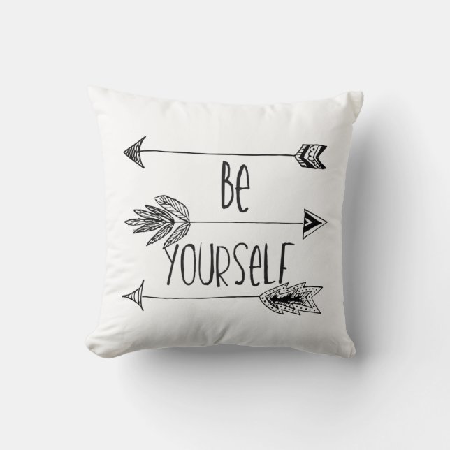 Be Yourself Arrows Throw Pillow (Front)