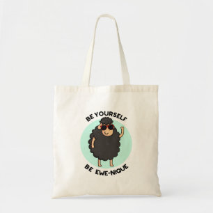 Be Yourself Be Ewenique Funny Sheep Pun Tote Bag