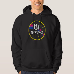 Be Yourself Bisexual Rainbow Bi Pride Flag Lgbtq W Hoodie
