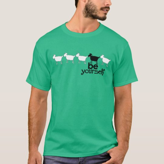 Be yourself black sleep t-shirt