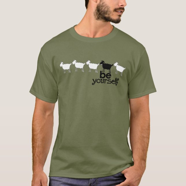 Be yourself black sleep t-shirt (Front)