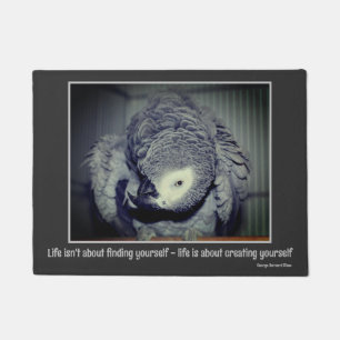 Be Yourself Cute Parrot Inspirational Quote  Doormat