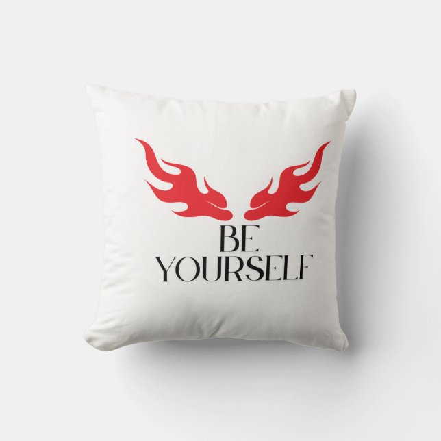 Be Yourself – Empowering Minimalist Quote Design f Throw Pillow (Front)