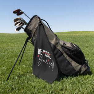 Be Yourself Inspirational Quote Valentine Black  Golf Towel