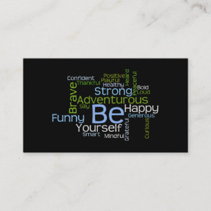 BE Yourself Inspirational Word Cloud Business Card