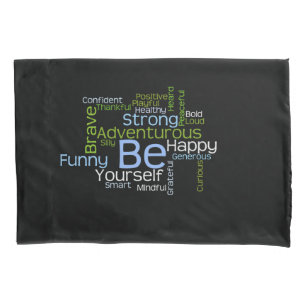 BE Yourself Inspirational Word Cloud Pillowcase