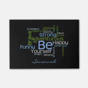 BE Yourself  Inspirational Word Cloud Post-it Notes