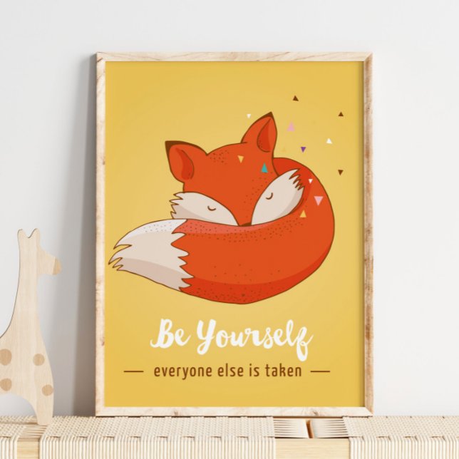 Be Yourself Kids Wall Print | Fox Wall Print (Creator Uploaded)