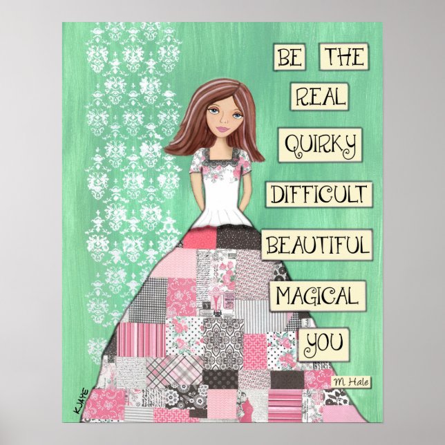 Be Yourself - Paris Themed Quilted Skirt Girl Poster (Front)
