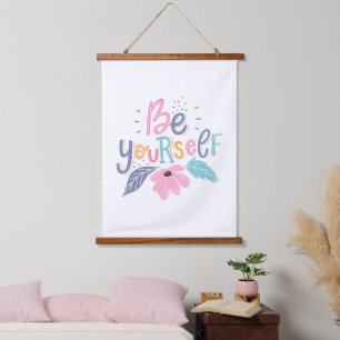 Be Yourself   Pastel Flowers Hanging Tapestry