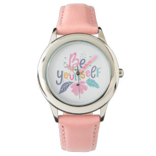 Be Yourself   Pastel Flowers Watch