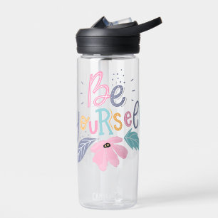 Be Yourself Pastel Flowers Water Bottle