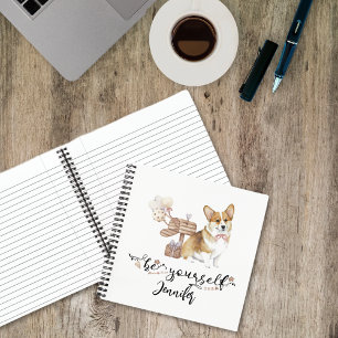 Be Yourself Personalized Corgi Puppy Notebook