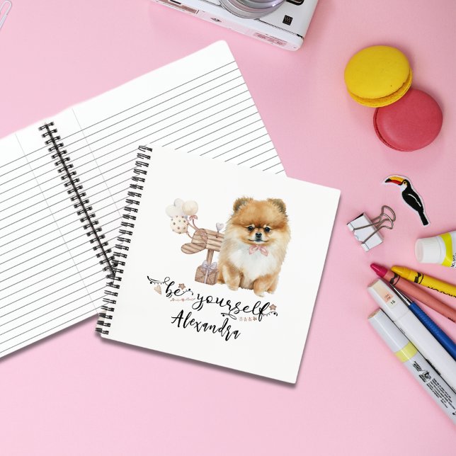 Be Yourself Personalized Pomeranian Puppy Notebook (Creator Uploaded)