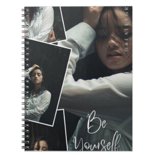 Be Yourself Photo Collage Spiral Notebook 