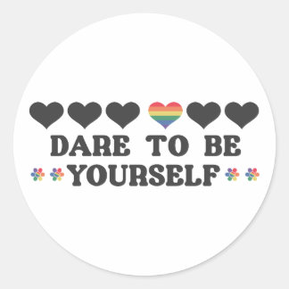 Be yourself pride sticker