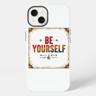 Be Yourself   Rainbow distressed typography iPhone 13 Case