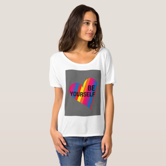 Be Yourself Rainbow Heart Loose fitted T-Shirt
