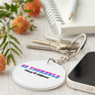 Be Yourself They'll Adjust Androgynous Flag Colour Keychain
