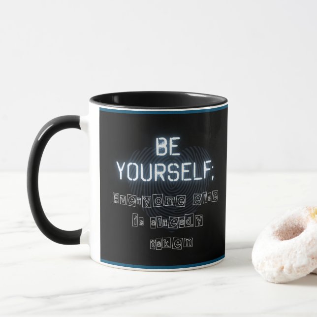 Be Yourself Two Tone Black Mug (With Donut)