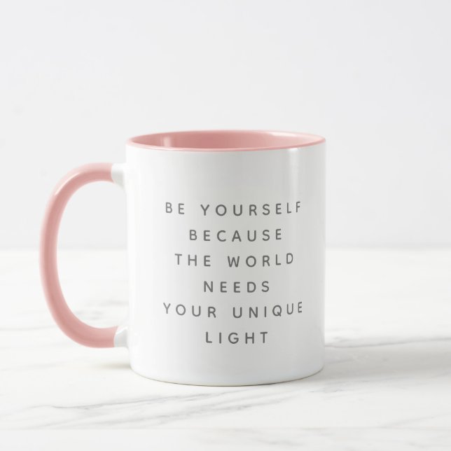Be Yourself Unique Light Saying Gray Font Two Tone Mug (Left)