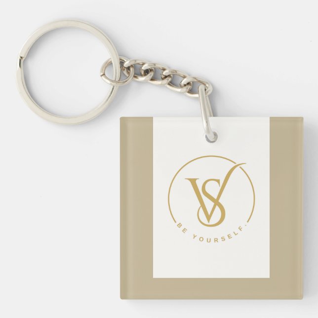 Be Yourself VS Monogram Logo Keychain (Front)