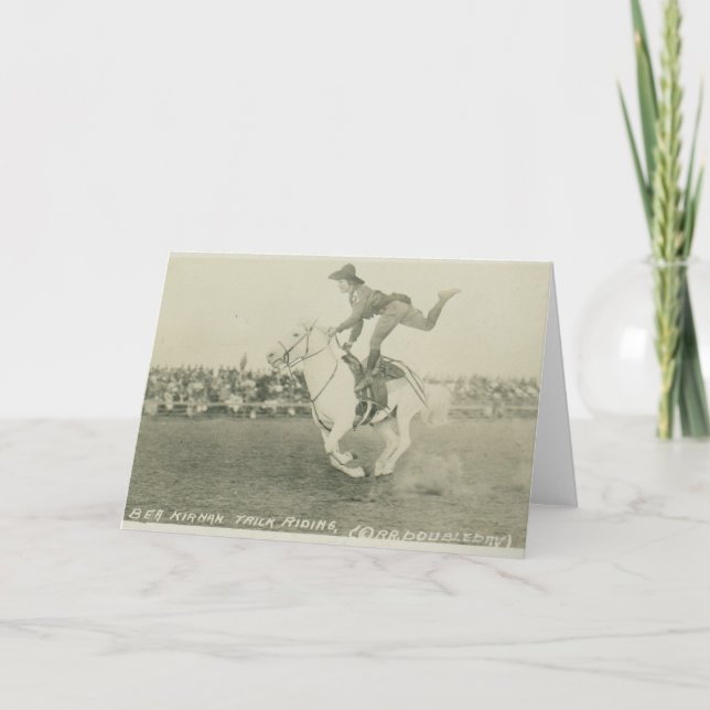 Bea Kirnan trick riding. Card (Front)