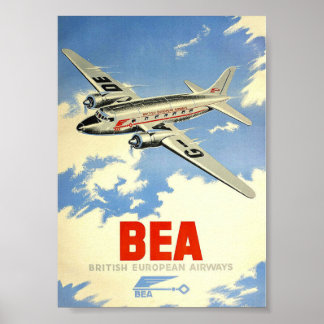 BEA Retro Vintage voyage Poster Imprimer