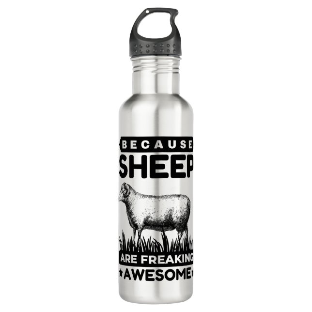 Beacause Sheep Are Freaking Awesome 710 Ml Water Bottle (Front)