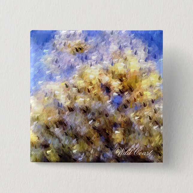 BEACH 2 INCH SQUARE BUTTON (Front)