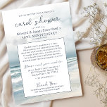 Beach 50th Anniversary Card Shower Invitation<br><div class="desc">These beautiful beach scene 50th wedding anniversary card shower invitations can be personalized with your own event details as a wonderful way to celebrate your loved one's milestone anniversary. Whether it's a 30th, 40th, 50th or other milestone anniversary event, these pretty, coastal card shower announcements are the perfect way to...</div>