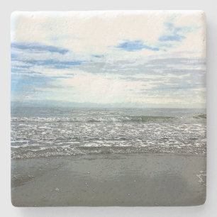 Beach Abstract Artistic Nautical Gift Favor  Stone Coaster