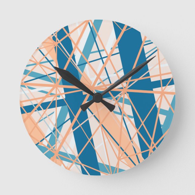 Beach Abstract Stripes Summer Acrylic Wall Clock (Front)