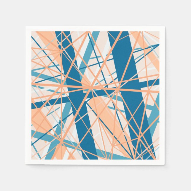 Beach Abstract Stripes Summer Paper Napkin (Front)
