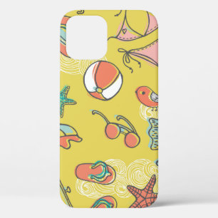beach accessories. seamless pattern iPhone 12 case