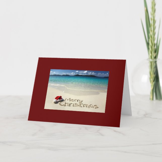 BEACH/ACROSS THE MILES CHRISTMAS HOLIDAY CARD (Front)