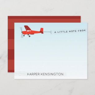 Beach Airplane Banner Personal Stationery Invitation