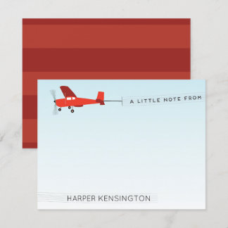 Beach Airplane Banner Personal Stationery Invitation