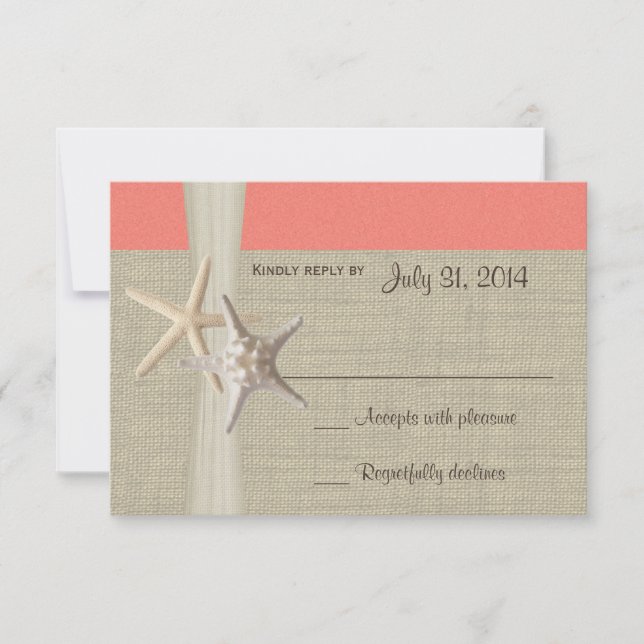 Beach Amore Coral Shell Response Card (Front)
