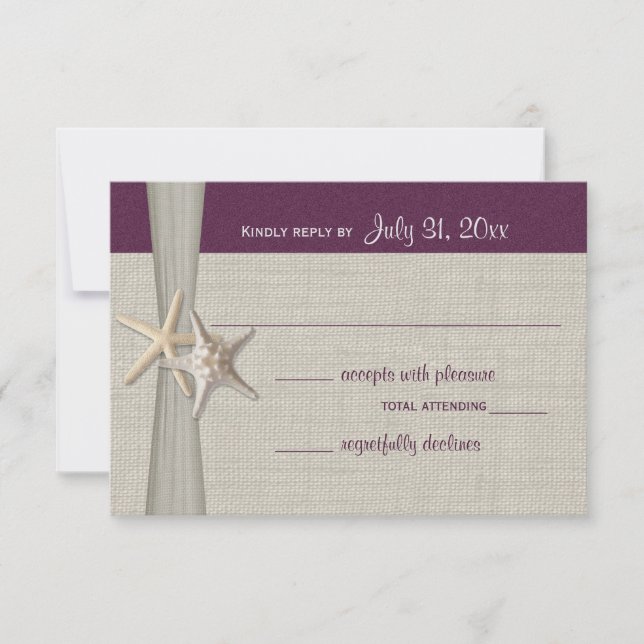 Beach Amore Eggplant Response Card (Front)