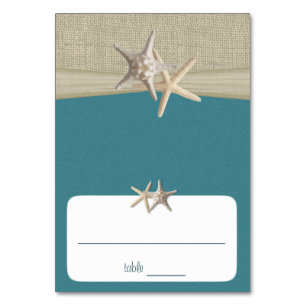 Beach Amore' Teal Seating Card